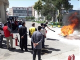 مانور اطفاء حریق در مرکز آموزشی درمانی شهید بهشتی مراغه